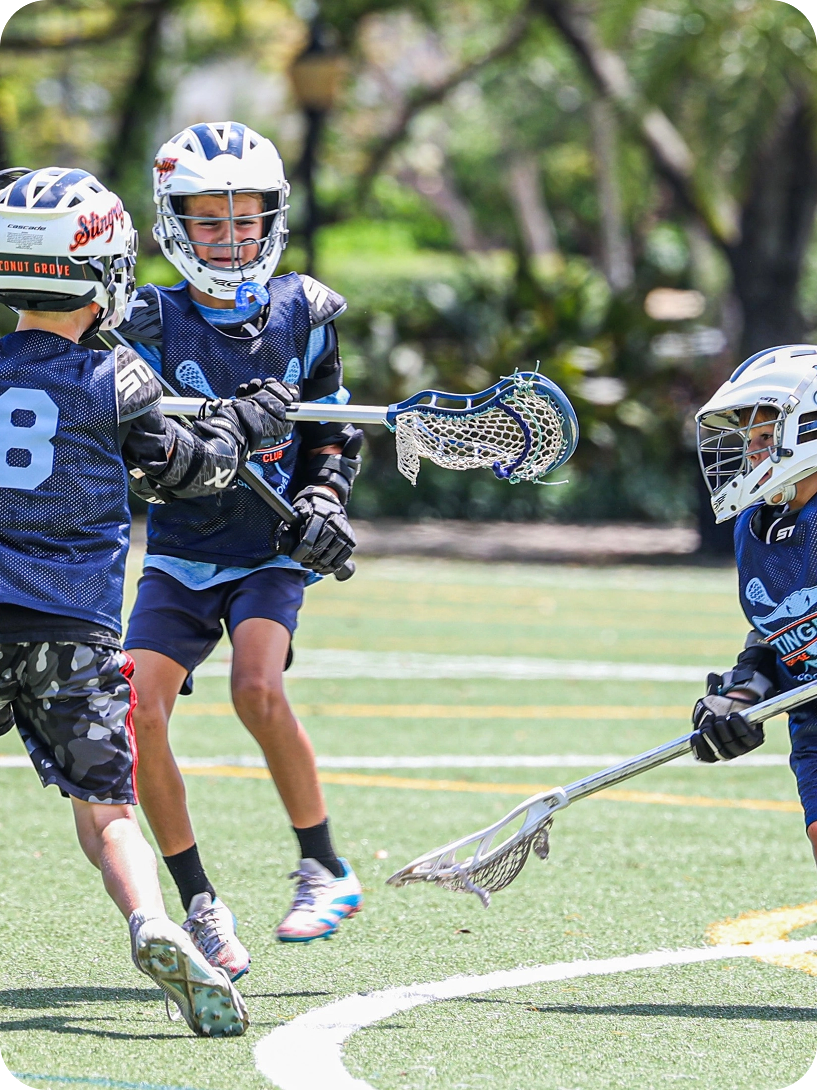Lacrosse team in action
