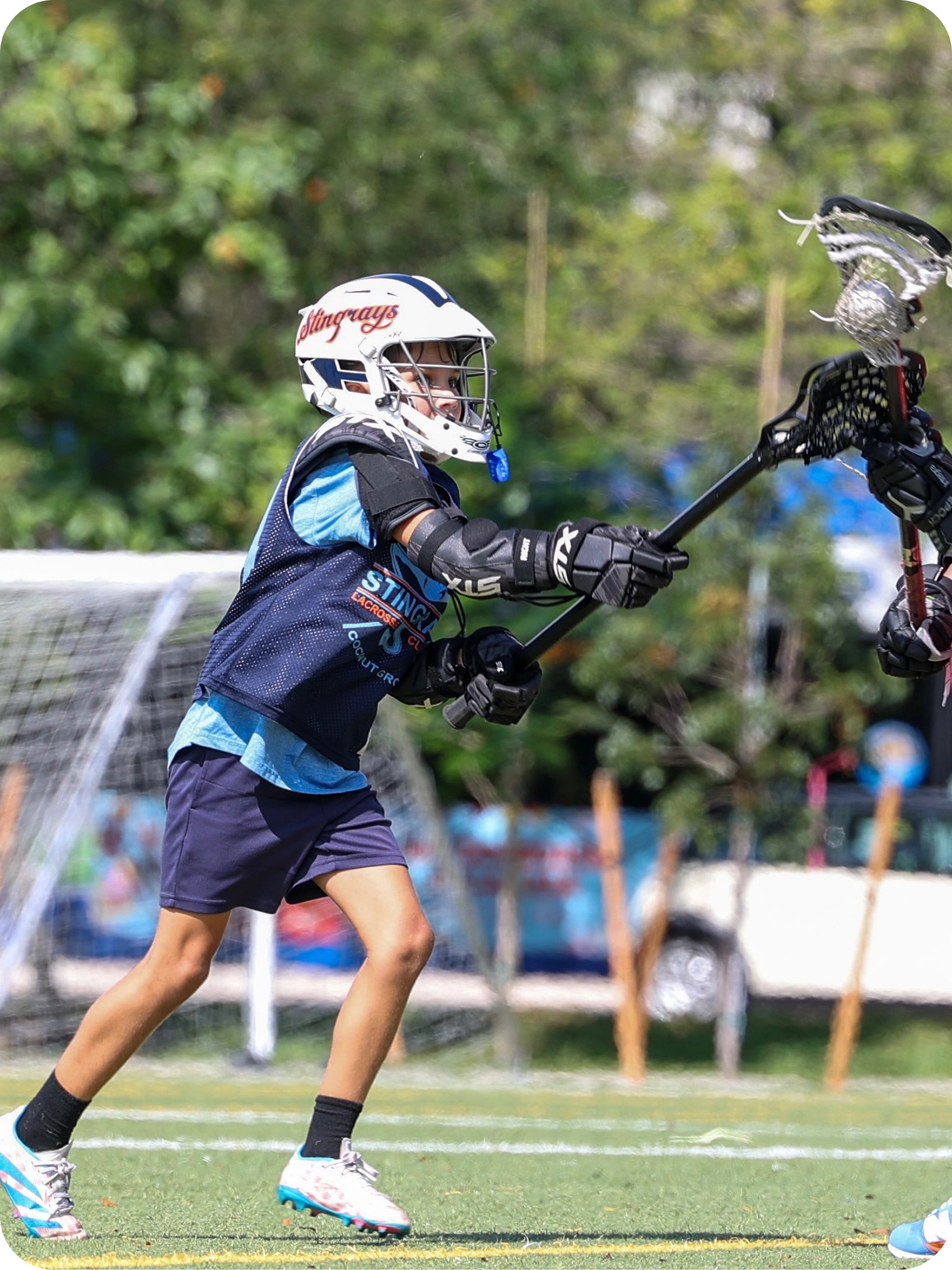Player running with stick