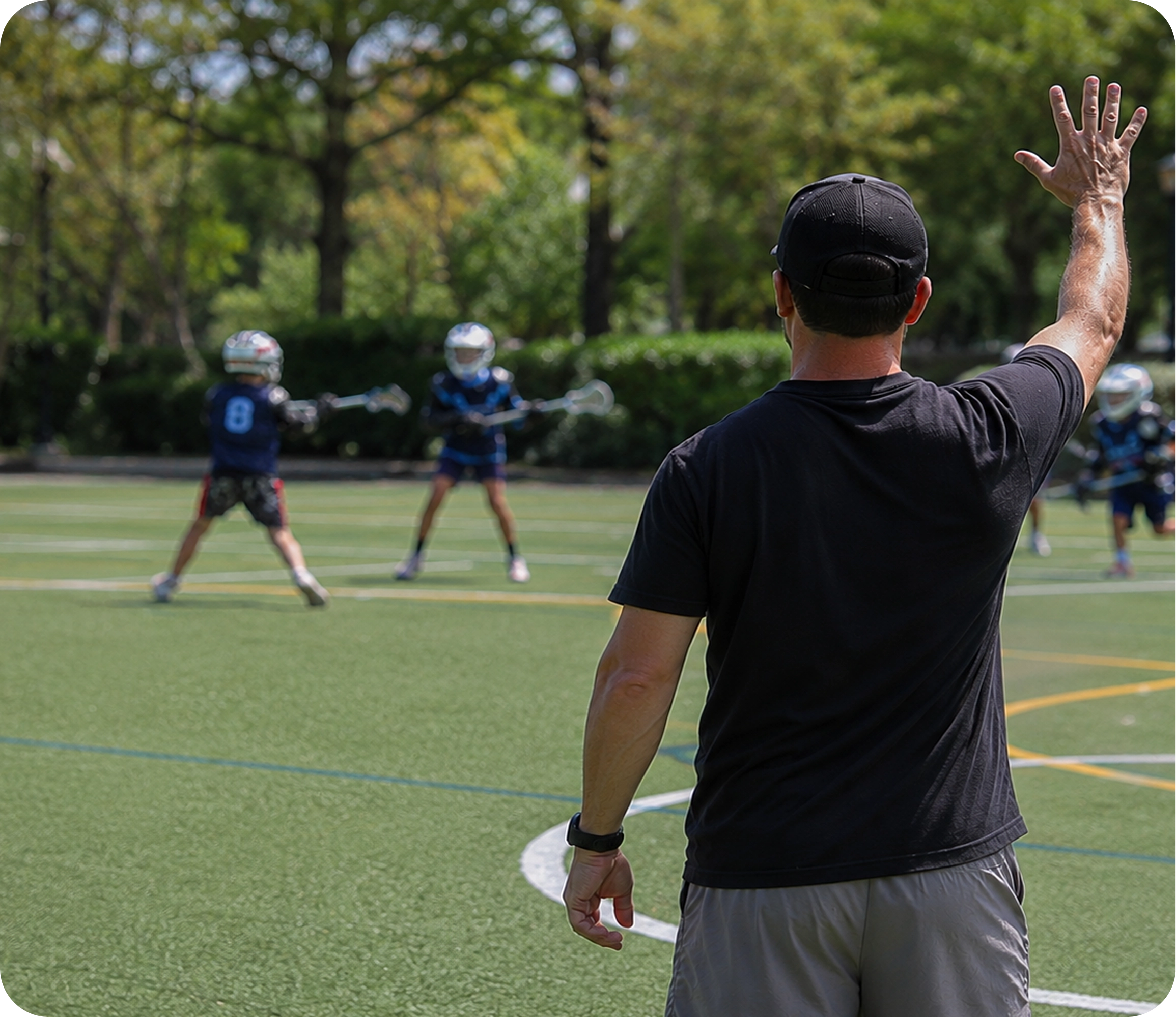 Coach guiding players